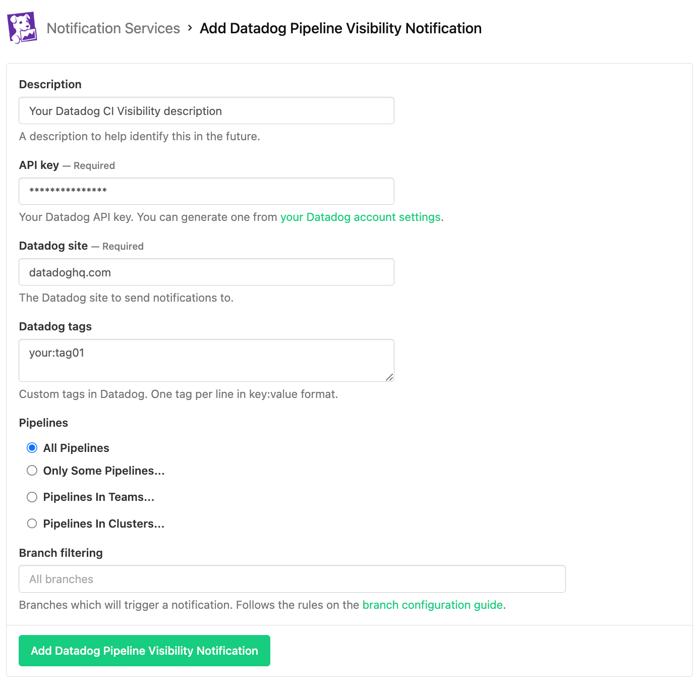 Adding Datadog Pipeline Visibility Notification to Buildkite
